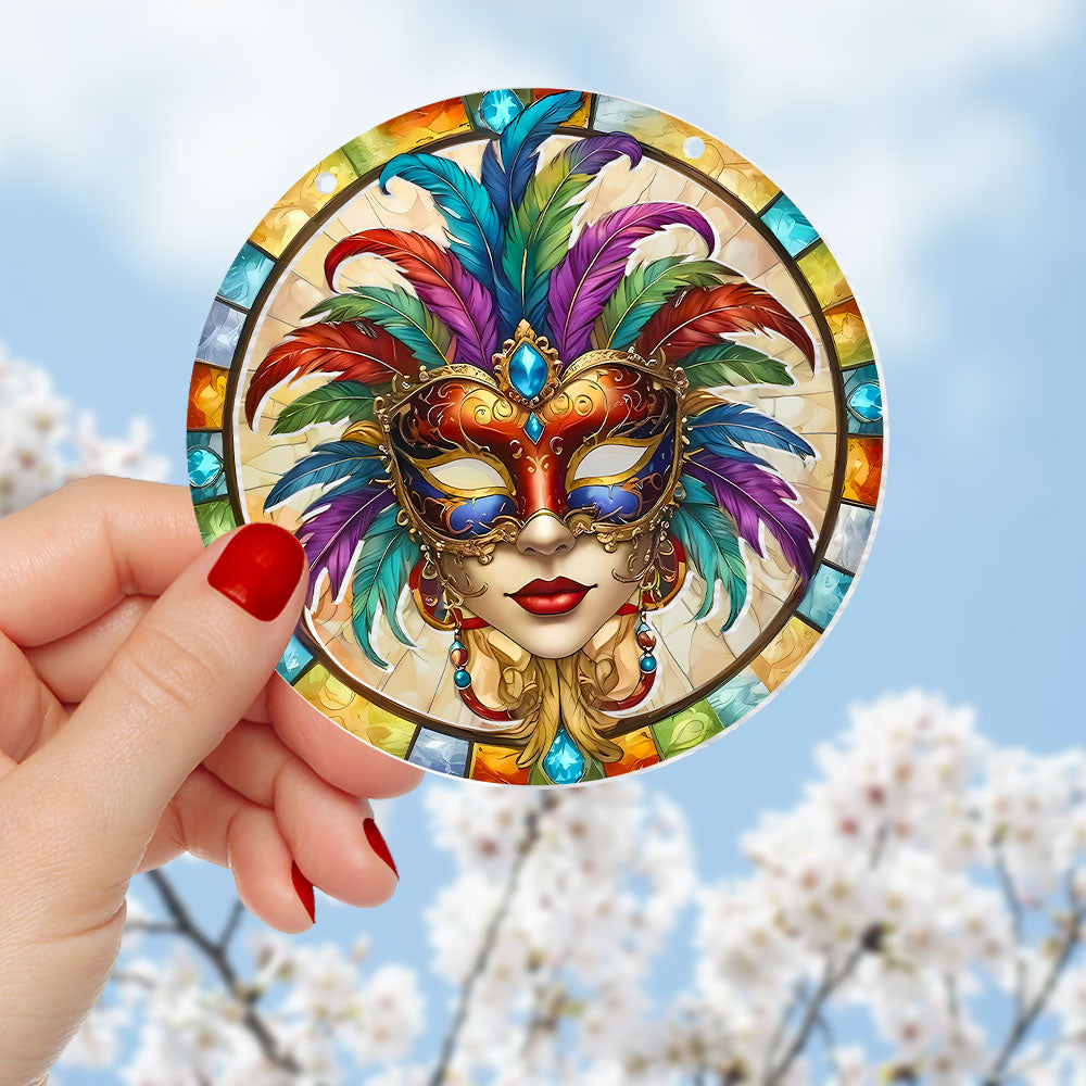 Personalized Gifts For Mardi Gras Suncatcher Ornament 05kati080225-Homacus