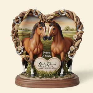 Horse Couple Plaque - Personalized Gifts For Couple 01nati140625-Homacus