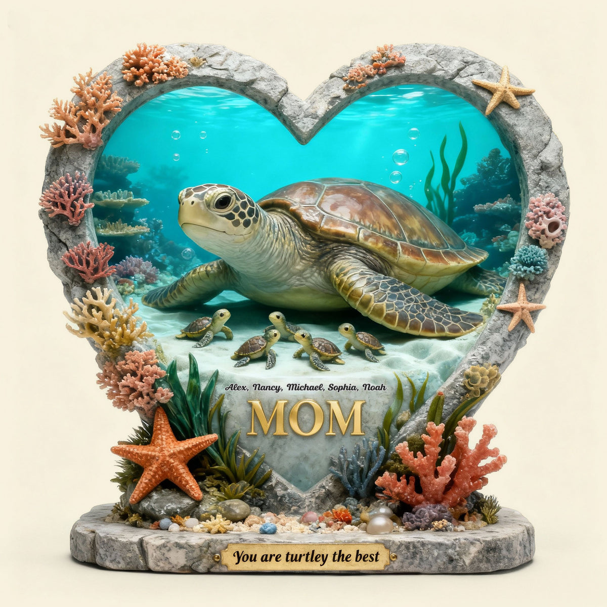 Turtle Mom Acrylic Plaque - Personalized Gifts For Mother's Day 04toti030226-Homacus