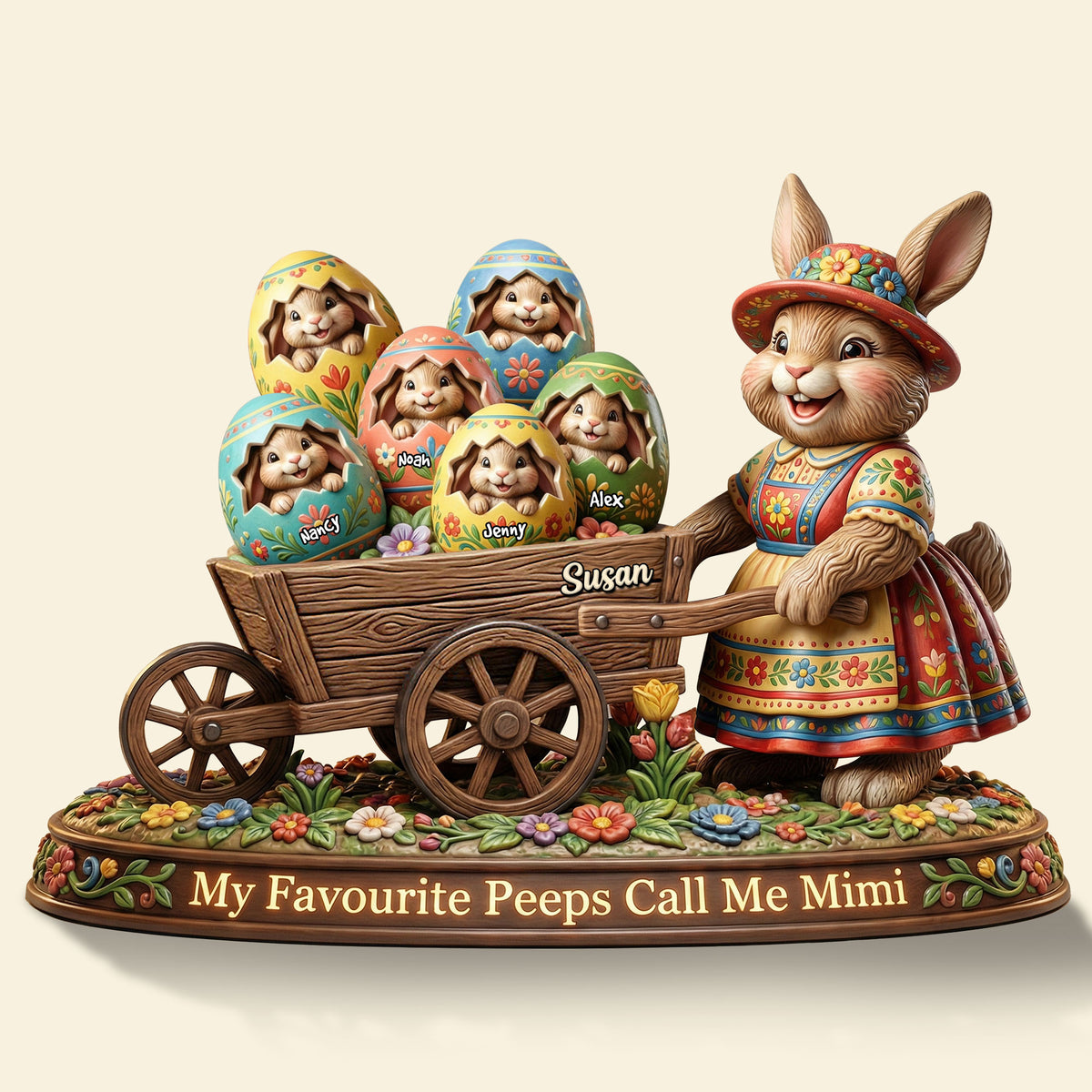 Easter Day Bunny Acrylic Plaque - Personalized Gifts For Grandma, Mommy Plaque 03PATI290126-Homacus