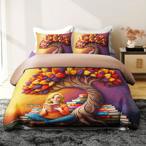 Reading Girl Quilt Bedding Set - Personalized Gifts For Book Lovers 03huti040625-Homacus
