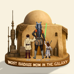 Personalized Gifts For Mom Plaque Most Badass Mom In The Galaxy-Homacus