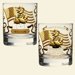Military 11oz Round Glass - Personalized Gifts For Sea Military Whiskey Glass 05TGTI301025-Homacus