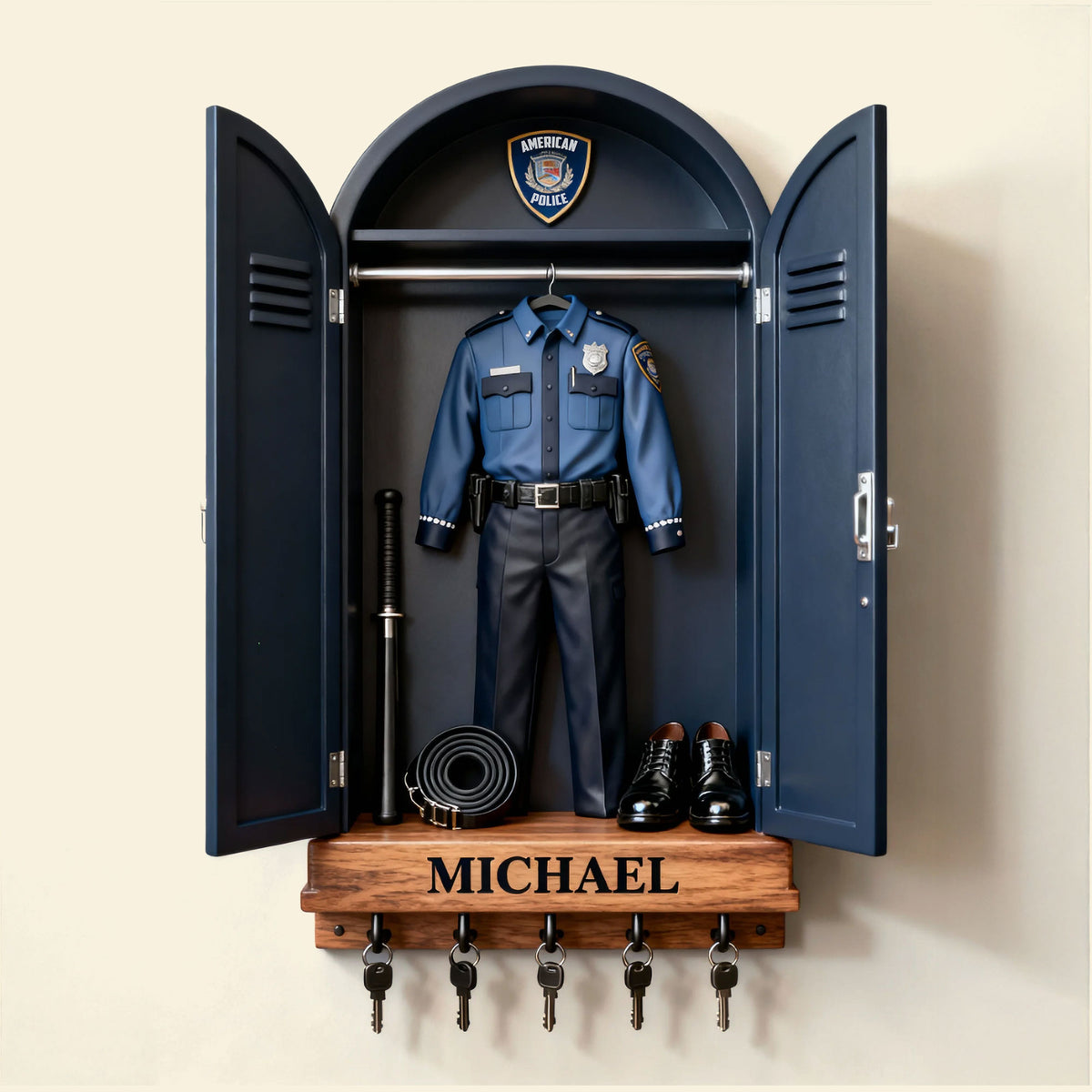 Police Uniform Key Hanger - Personalized Gifts For Police Officer 03toti161225-Homacus