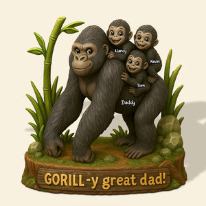 Gorilla Dad Plaque - Personalized Gifts For Dad 01nati120525-Homacus