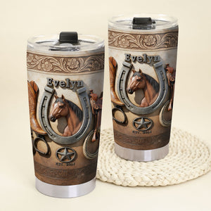 Cowboy Horse Tumbler – Custom Photo Gifts For Horse Lovers 04kiti271225-Homacus