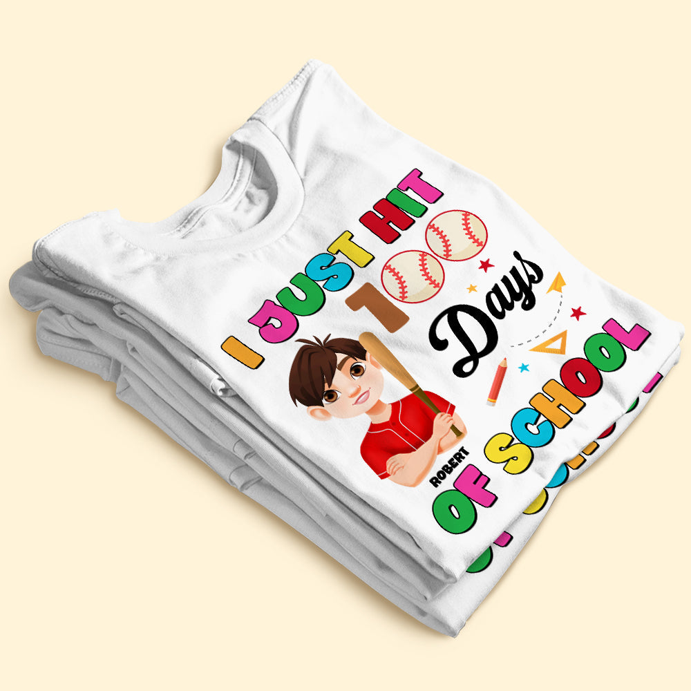 Personalized Gifts For Baseball Kid Shirt 100 Days Of School 02kati040125hg-Homacus