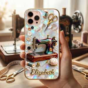 Pearlescent Effect Sewing Lover Phone Case - Personalized Gifts For Sewing Lover 03PGTI110226-Homacus