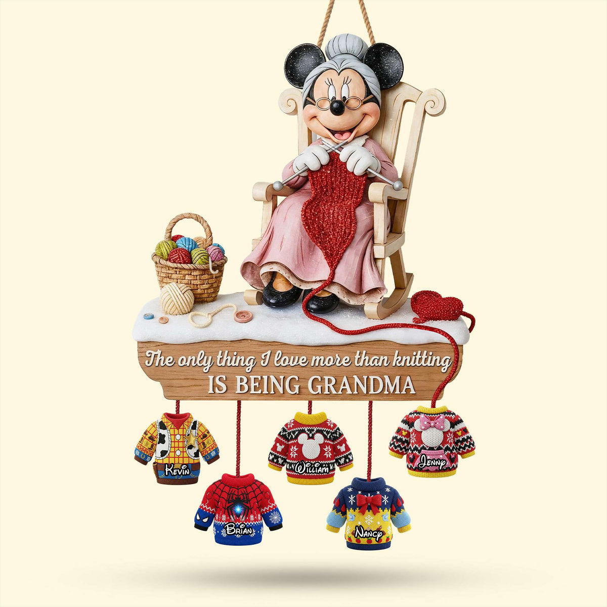 Sweater Grandkids Wood Sign - Personalized Gifts For Grandma Wood Sign 02QHTI141025-Homacus