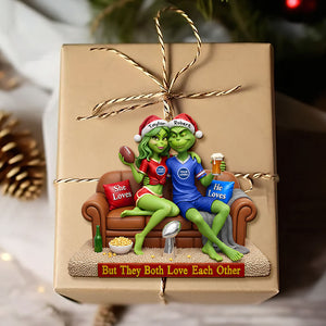 Sport Lover Green Monster Couple Ornament - Personalized Gift For Couple Christmas Ornament 05HUTI291025-Homacus