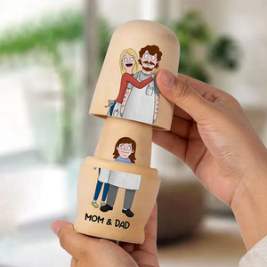 Quirky Family Wooden Nesting Dolls - Personalized Father's Day Gifts 041qhhu090426-Homacus