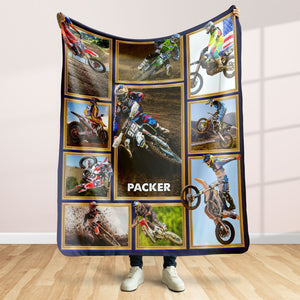 Dirt Bikes Motocross Photo Collage Blanket - Custom Photo Gifts-Homacus