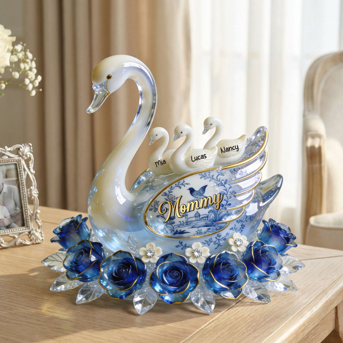 Swan Toile de Jouy Acrylic Plaque - Personalized Gifts For Mom 03PGTI310326-Homacus