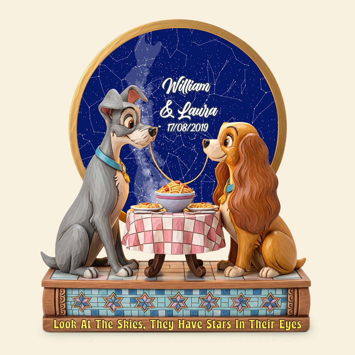 Cartoon Dog Couple Plaque - Personalized Gifts For Couple 02pgti020725-Homacus