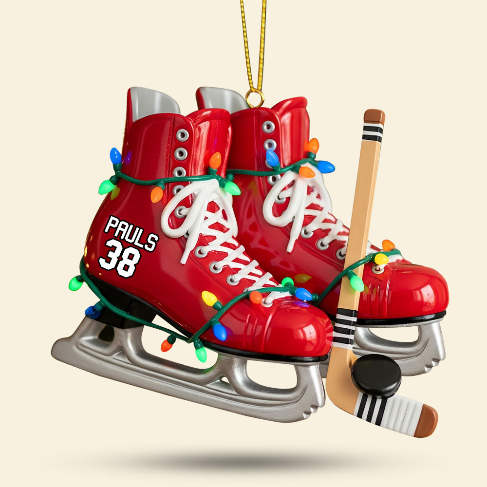 Ice Hockey Skates Ornament - Personalized Gifts For Ice Hockey Lovers 04huti210825-Homacus