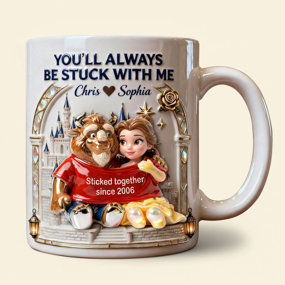 Romantic Cute Couple In Shirt Coffee Mug, Personalized Gifts For Couple 04qhti210126-Homacus