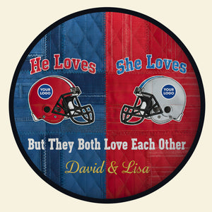 He Loves She Loves Quilted Round Mat - Personalized Gifts For Couple 02huti021025-Homacus