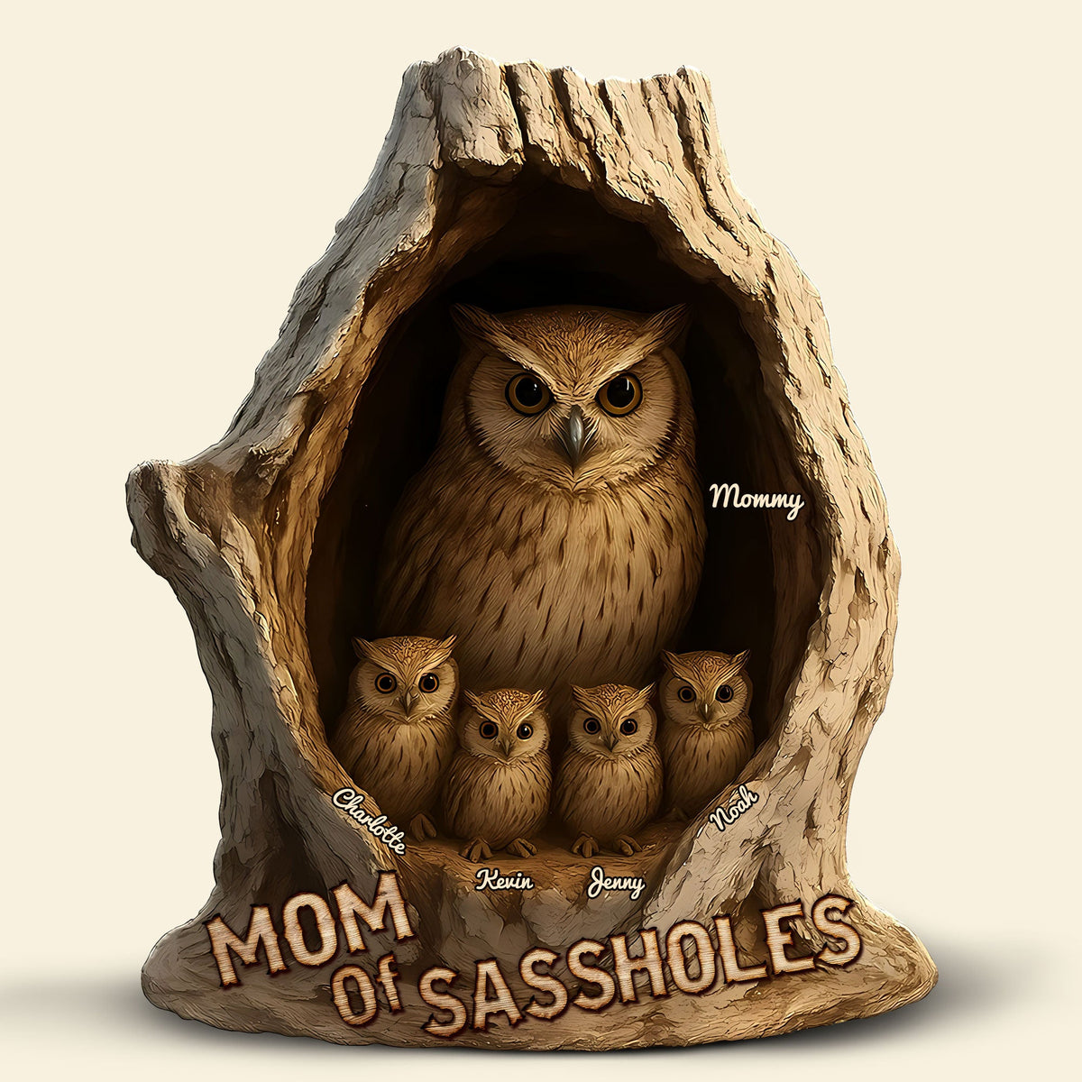 Personalized Gifts For Mom Plaque Mother's Day Owl Mom 04OHTI010425-Homacus