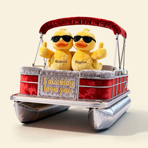 Pontoon Duck Couple Custom Shape Pillow - Personalized Gifts For Couples 04ohti121225-Homacus