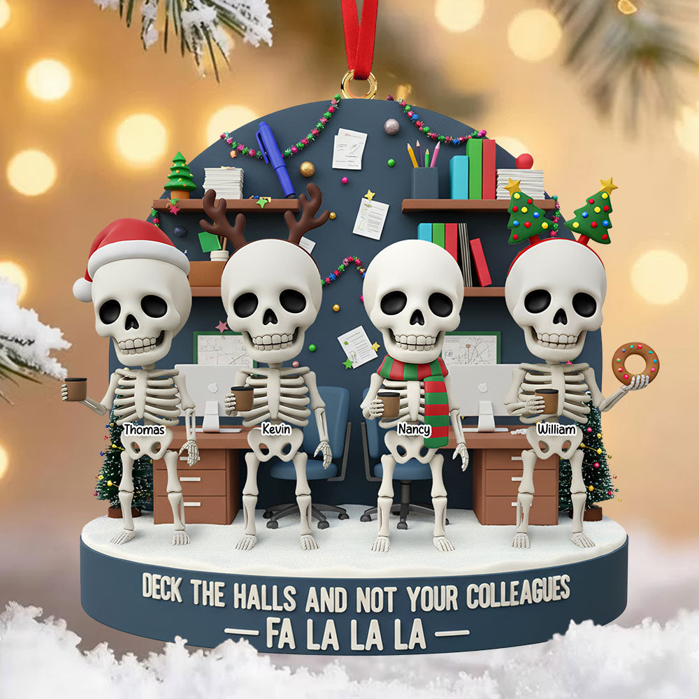 Skeleton Coworker Ornament - Personalized Gift For Coworkers Christmas Ornament 05NATI151125-Homacus
