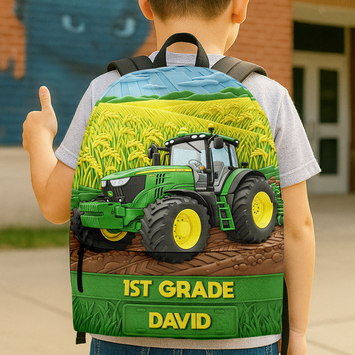 Green Tractor Backpack - Personalized Gifts For Kids 04nati290725-Homacus