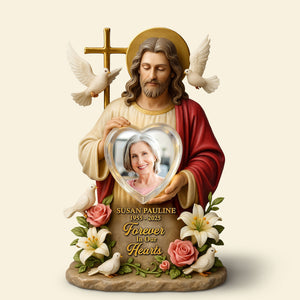 Memorial Jesus Plaque - Custom Photo Gifts For Jesus Lovers 01huti030625-Homacus