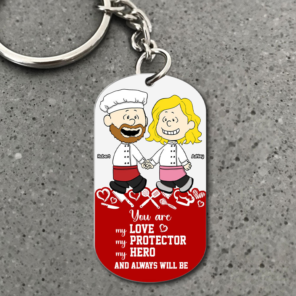 Personalized Gifts For Couple Keychain, Custom Job Costume 02qhti130125hg-Homacus