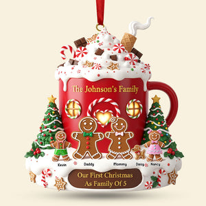 Gingerbread Family Ornament - Personalized Gift For Family Christmas Ornament 01HYTI311025-Homacus