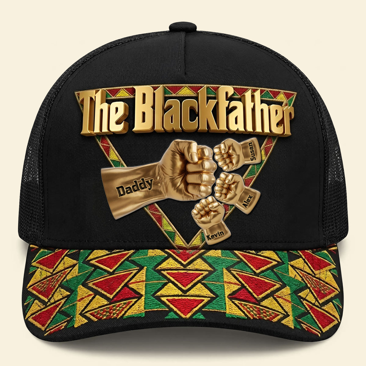 Proud Dad And Kid Fist Bump Cap - Personalized Gifts For Father's Day Mesh Baseball Cap 06HUTI280526-Homacus