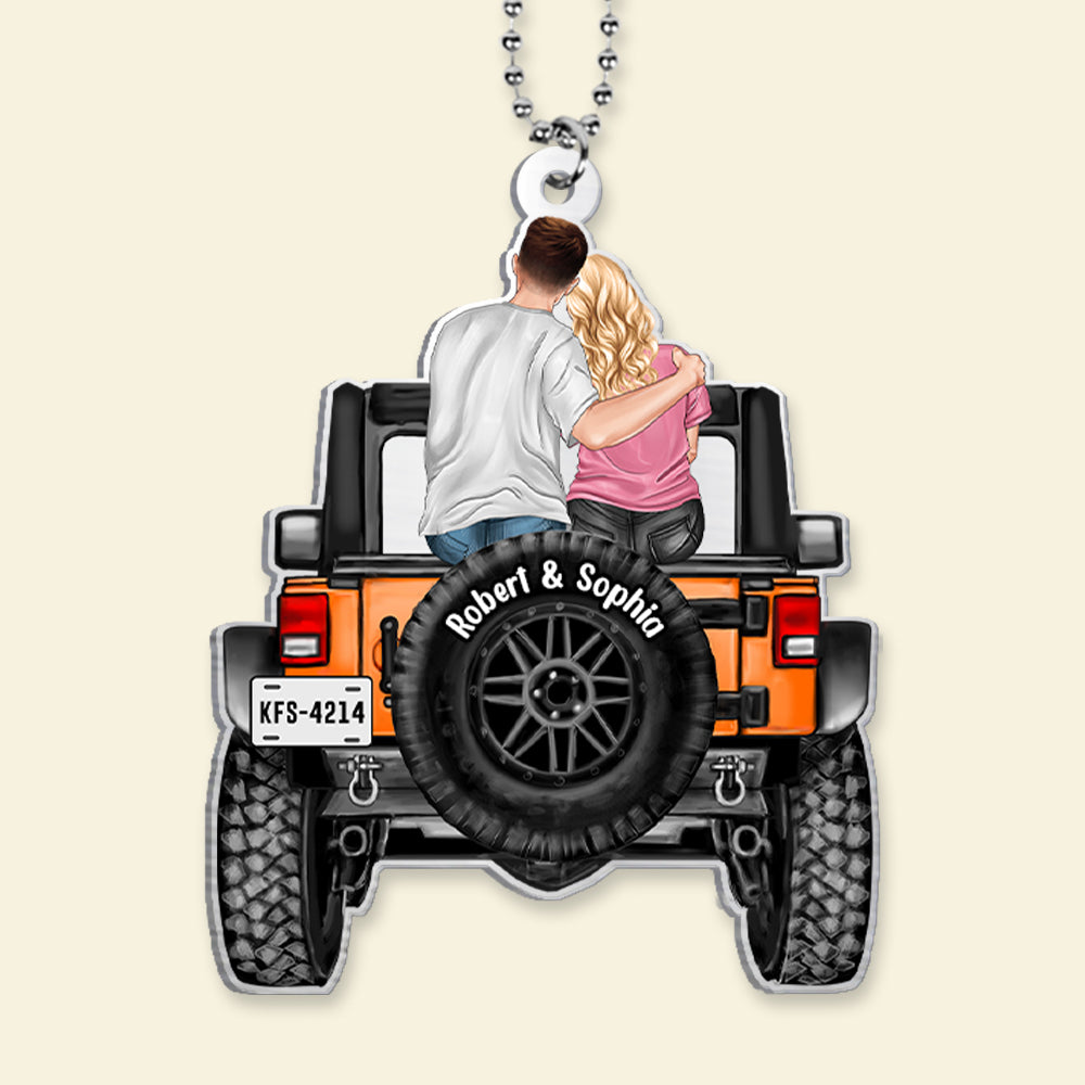 Personalized Car Ornament Gifts For Couple Together Is Our Favorite Place-Homacus