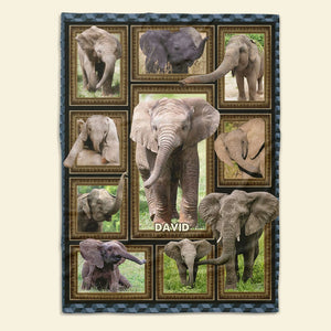 Elephant Collage - Personalized Blanket 041qhti311224-Homacus