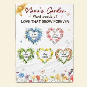 Personalized Gifts For Mom Blanket, Birth Moth Flower Heart 03qhti280325-Homacus