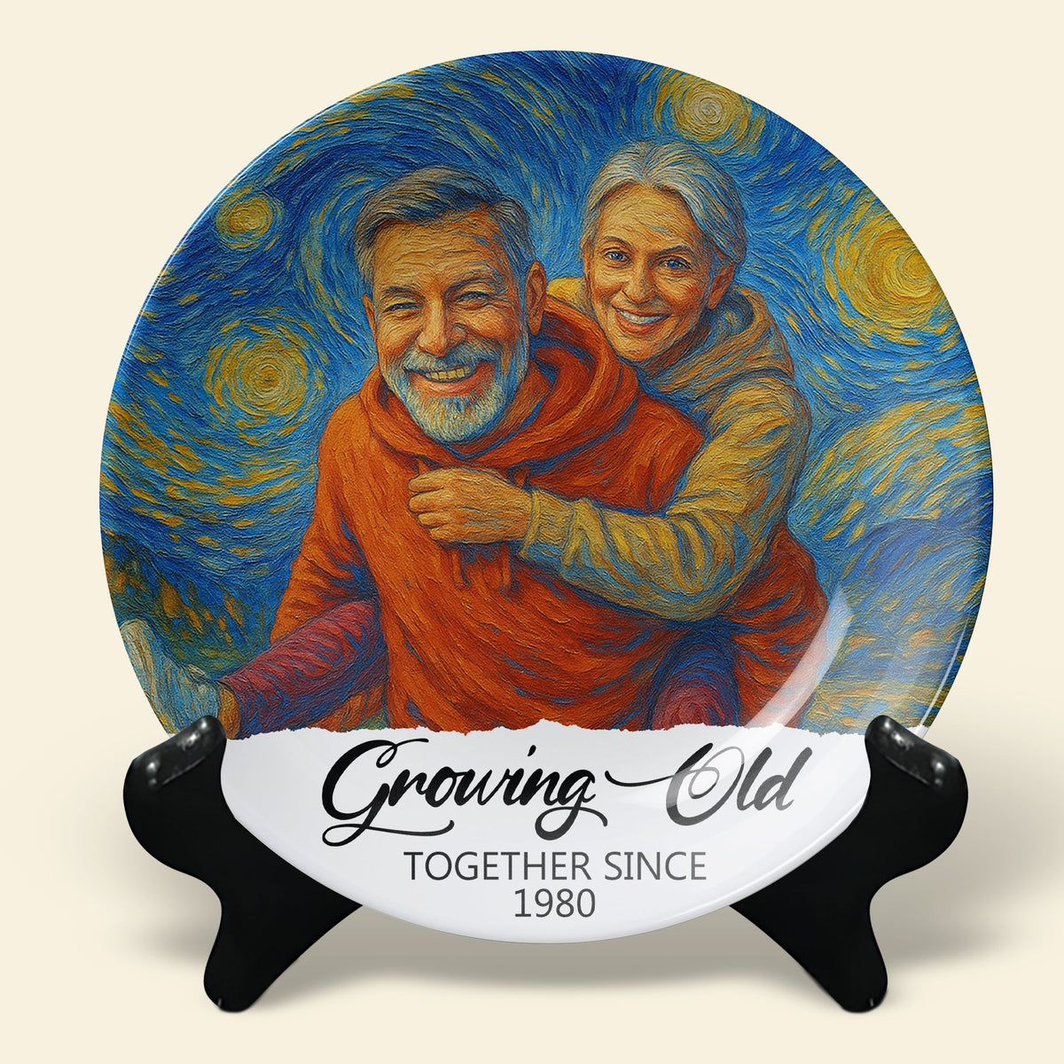 Happy Couple Round Plate - Custom Photo Gifts For Couple 02nati160725-Homacus