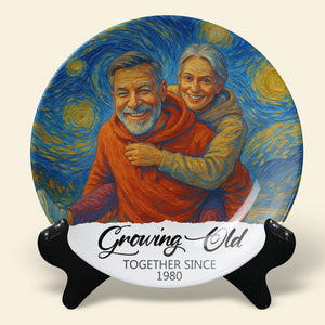 Happy Couple Round Plate - Custom Photo Gifts For Couple 02nati160725-Homacus