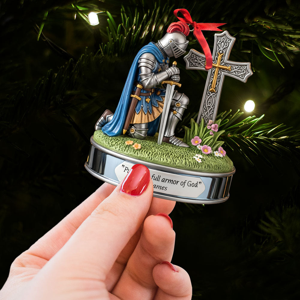 Kneeing Knight Ornament - Personalized Gifts For Christian 01huti220825-Homacus