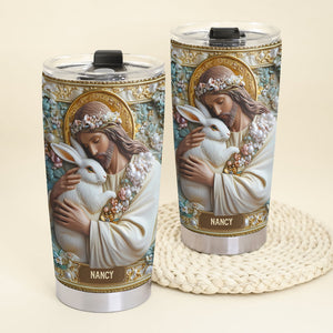 Personalized Gifts For Christian Tumbler, Jesus Hugs Bunny 04tgti180225-Homacus