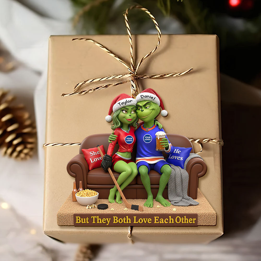 Sporty Green Couple Christmas Ornament - Personalized Gifts For Couple 05huti281025-Homacus