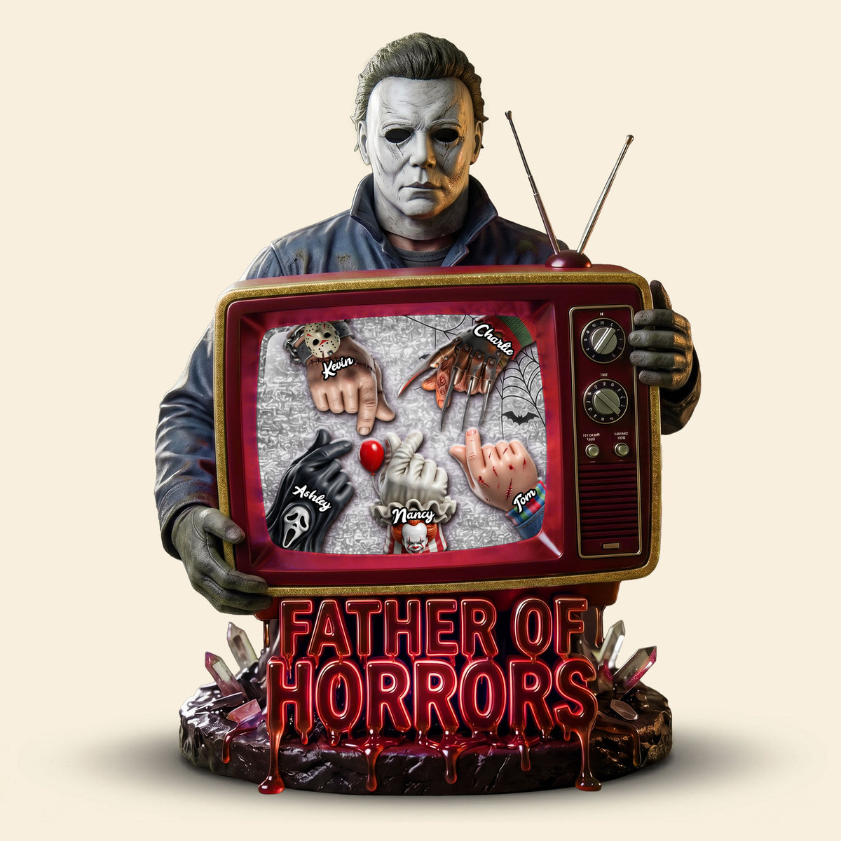 Dark Horror Dad Light Box - Personalized Gift For Dads 02PATI250426-Homacus