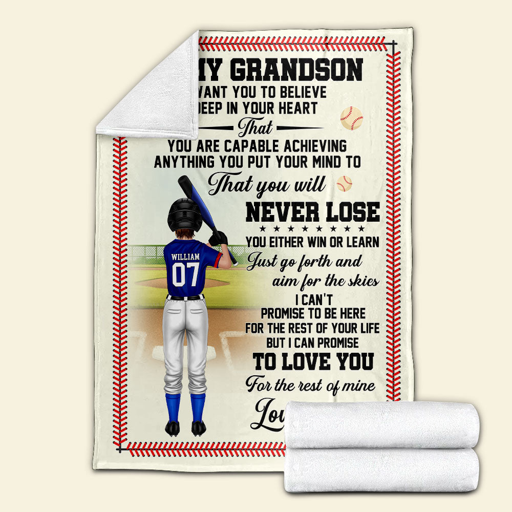 I Want You To Believe Deep In Your Heart, Gift For Baseball Lover, Personalized Blanket, Family Baseball Blanket-Homacus