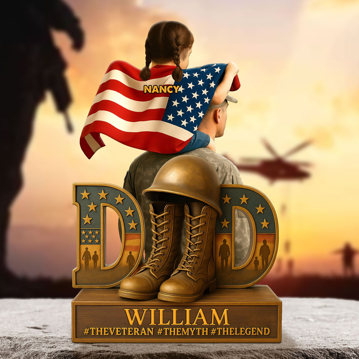 Veteran Dad Plaque - Personalized Gifts For Dad 02ohti090525-Homacus