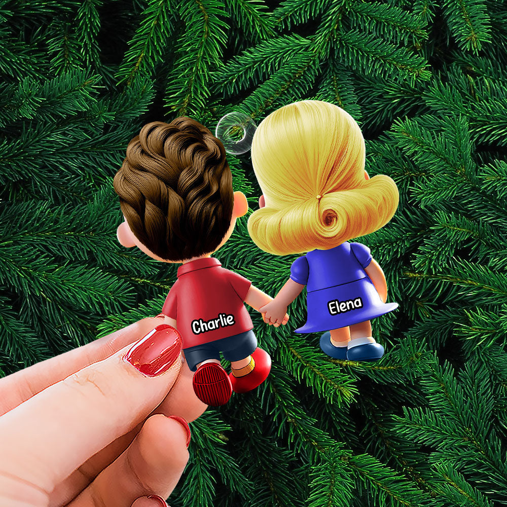 Personalized Gifts For Couple Christmas Ornament Couple Hand In Hand 02OHTI131124-Homacus
