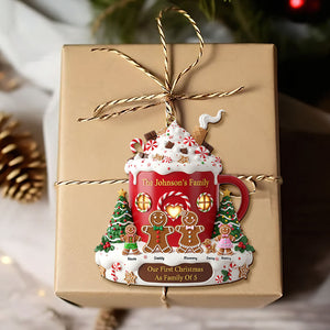 Gingerbread Family Ornament - Personalized Gift For Family Christmas Ornament 01HYTI311025-Homacus