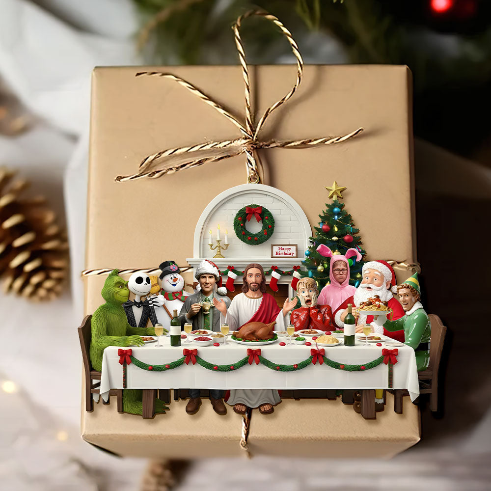 Christmas Party With Jesus Christ Ornament - Personalized For Christians and Classic Christmas Movie Lovers 01QHTI151025-Homacus