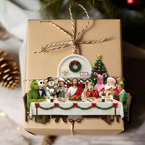 Christmas Party With Jesus Christ Ornament - Personalized For Christians and Classic Christmas Movie Lovers 01QHTI151025-Homacus