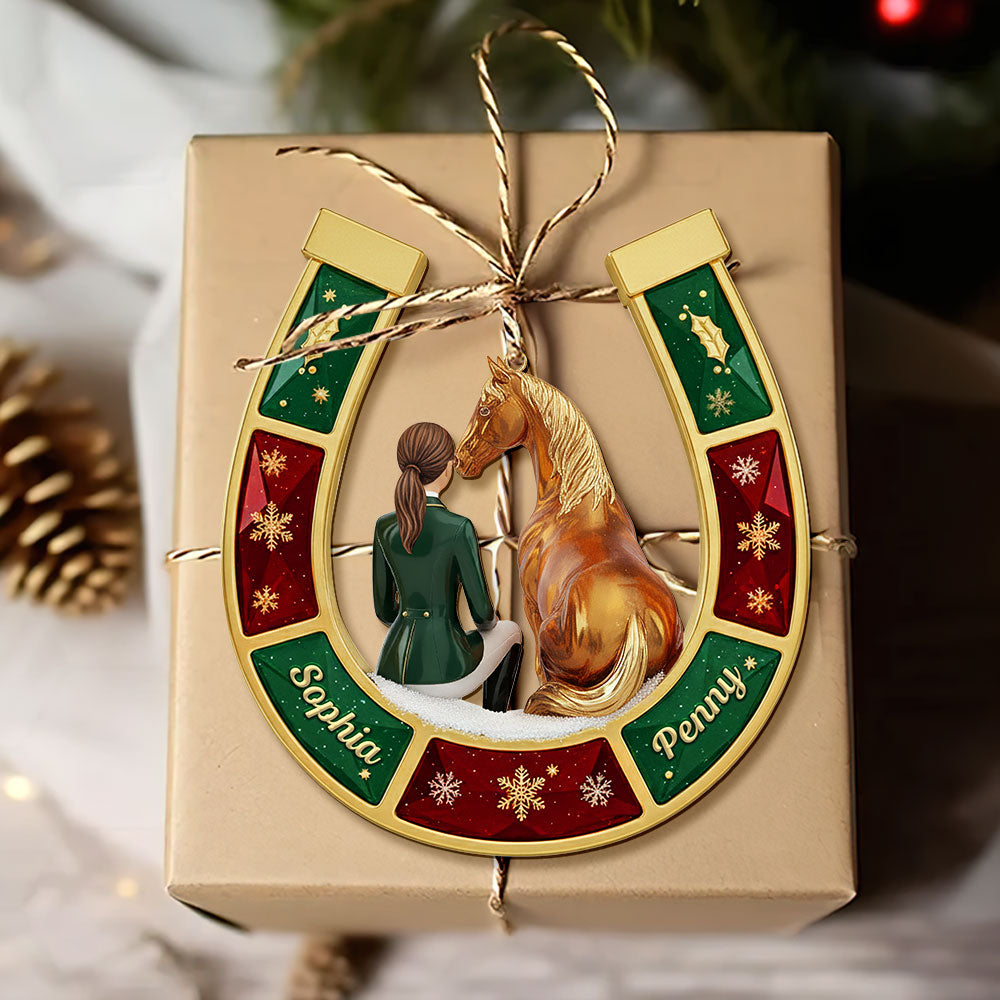 Horse-loving Girl Ornament - Personalized Gifts For Horse Lovers 05pgti031025-Homacus