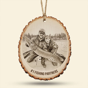 Custom Photo Engraved Effect Wood Ornament, Personalized Gifts For Fishing Lovers 04qhti071025-Homacus