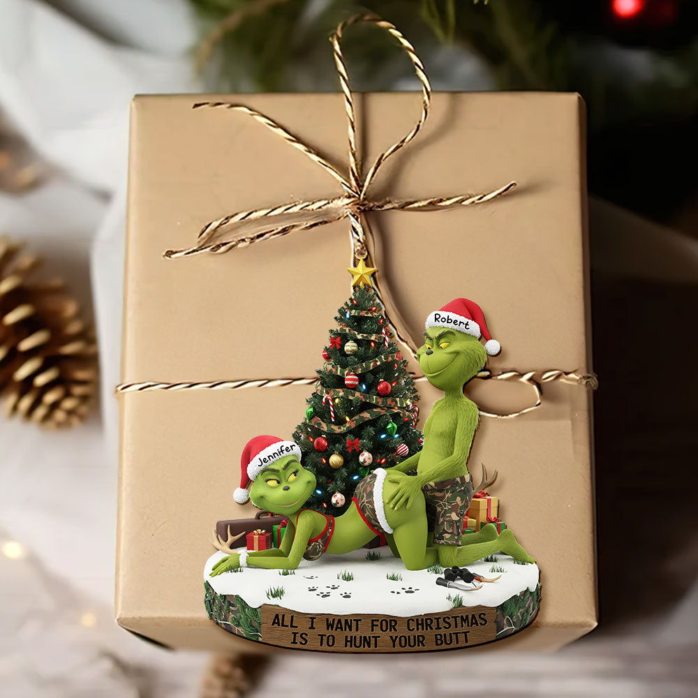 Naughty Green Couple Ornament - Personalized Gifts For Hunting Couple 02ohti300925-Homacus
