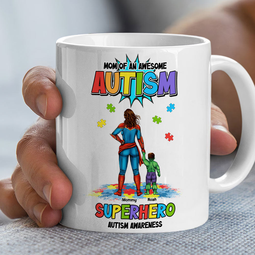 Personalized Gifts For Superhero Autism Mom Coffee Mug 02huti050325pa-Homacus