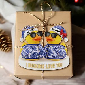 Couple Duck Christmas Ornament Personalized Gifts For Couple 01PGTI211025-Homacus