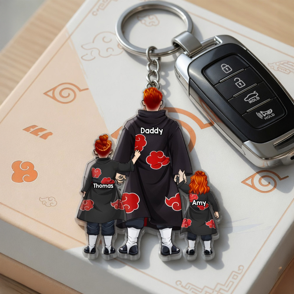 Warrior Father & Mini Ninja Keychain - Personalized Gifts For Dad 01qhhu080526-Homacus